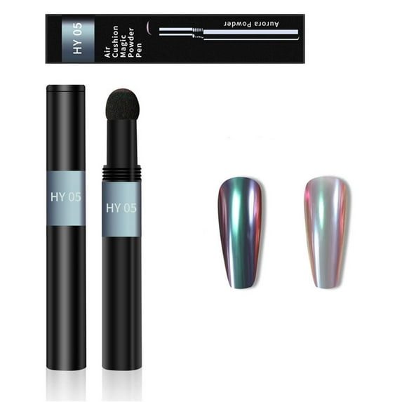 Magic Powder Nail Powder Pen - Cushion Nail Powder, Mirror Effect Gold Silver Colored Sponge, Manicure Gel Polish Acrylic Nail Powder, DIY Nail Art Tool, Nail Accessory Gift Makeup Organizers