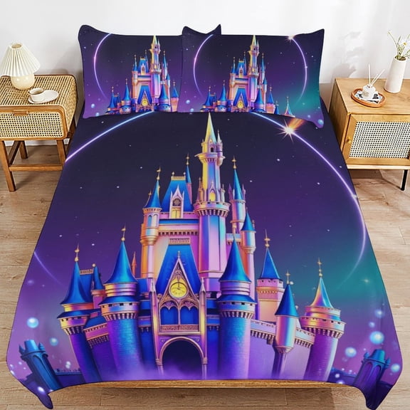 Magic Princess Fairytale Castle Kingdom-2 Quilt Cover 3pcs Set Home Textiles Duvet Cover Set Pillowcases Soft Comfortable Bedding Set King