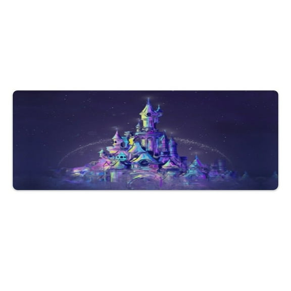 Magic Princess Fairytale Castle Kingdom Kitchen Rugs Pvc Mats Set of 2 Pieces Non Slip Soft Cushioned Standing Mat And Runner Wipeable Floor Mat