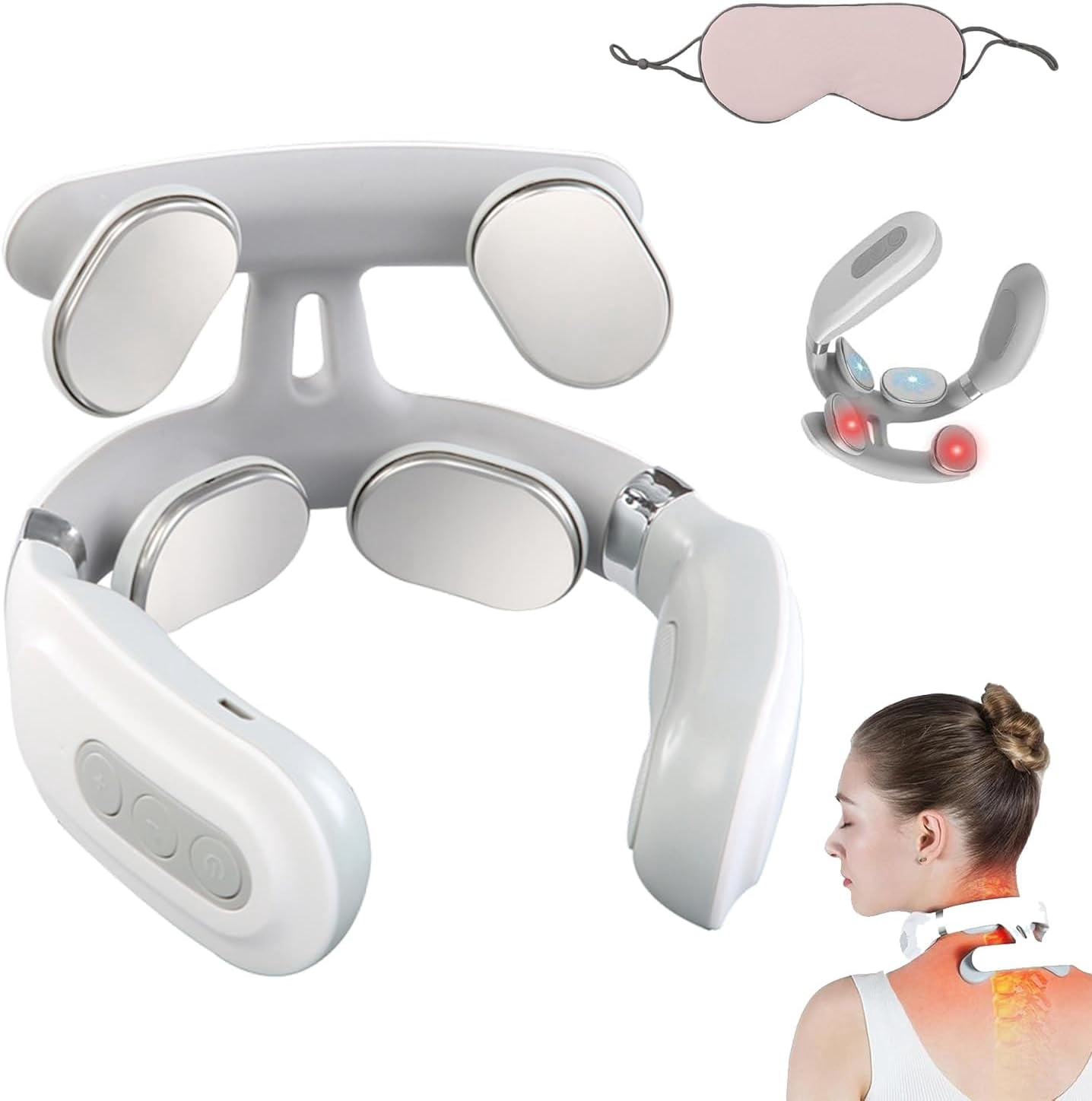 Magic Pro 2.0 Neck Massager, 2026 Upgraded 4-Head Magic Pro 2.0 Neck Massager with Heat, 6 Vibration Modes & 15 Intensity Levels, Relaxation Device Hands Free for Women Men Gifts