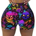 thumbnail image 1 of Magic Psychedelic Mushrooms Skull Workout Shorts For Women Scrunch Butt Lifting Yoga Gym Seamless Booty Biker Shorts Large, 1 of 9