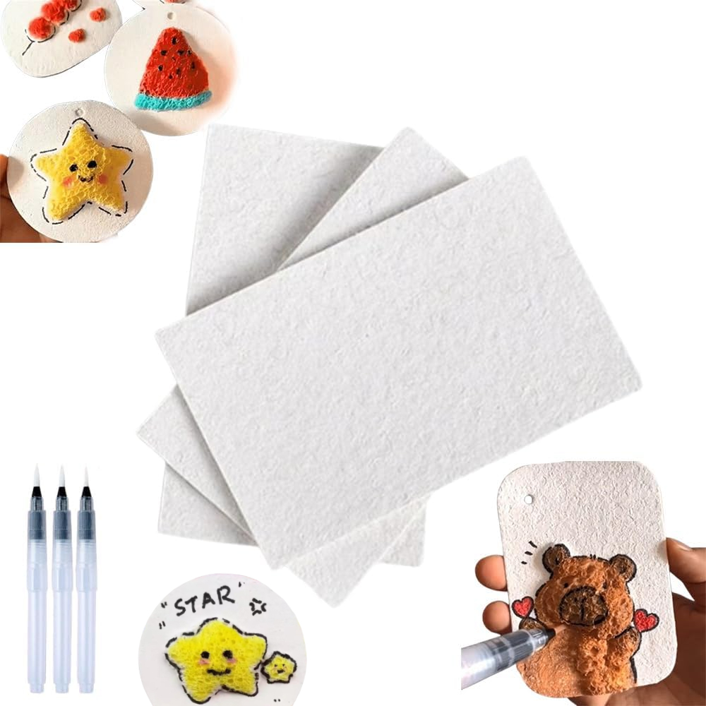 Kit Magic Puffy Paint - 15 Feuilles De Peinture En Mousse 3D + 12 Stylos De Couleur + Accessoires, Activité Créative Pour Enfants
