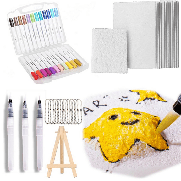 Magic Puffy Paint,3D Drawing Magic Canvas Sponge,Foam Texture Painting Kit,Puffy Popcorn Drawing Texture Painting Kit