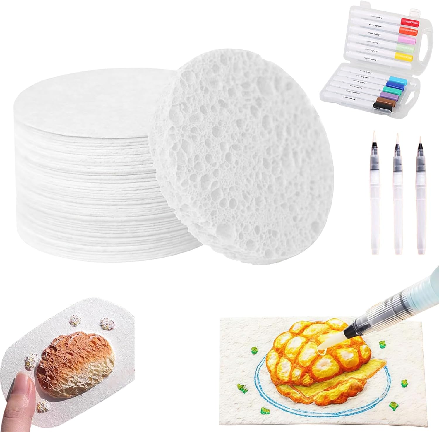 Kit Peinture Magique Gonflante 3D - 32 Pièces Pour Enfants (peinture, Pochoirs Mousse, Pinceau)