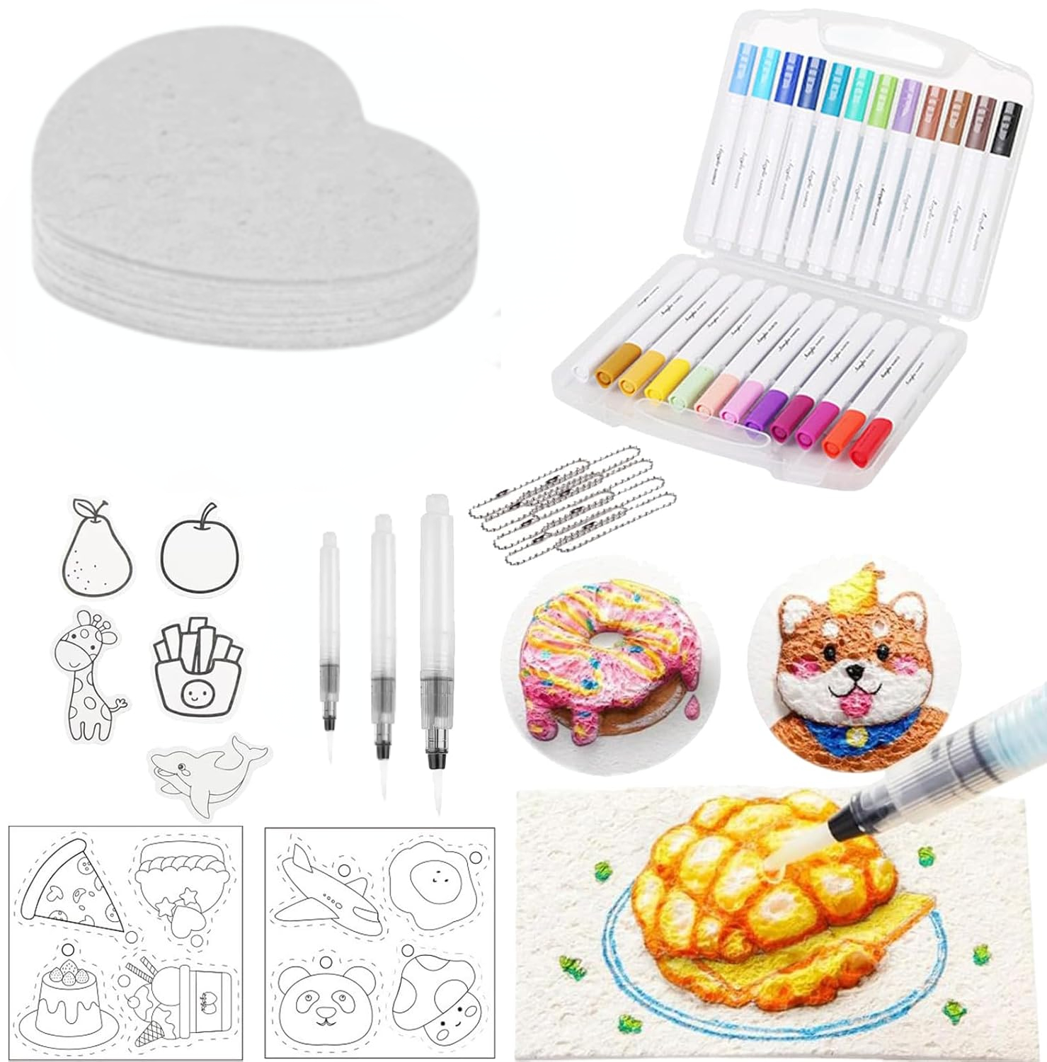 Magic Puffy Paint, 3D Drawing Magic Canvas Sponge, Puffy Popcorn Drawing Texture Painting Kit, DIY Bubble Drawing Pens Art Supplies (10 PCS-B)