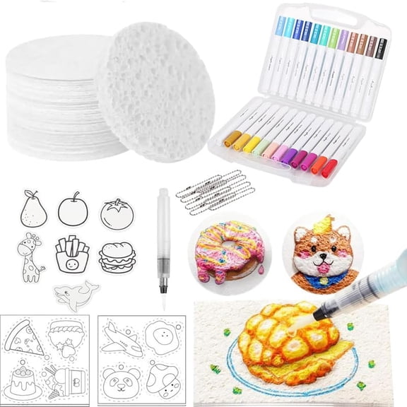 Magic Puffy Paint, 3D Drawing Magic Canvas Sponge, Puffy Popcorn Drawing Texture Painting Kit, DIY Bubble Drawing Pens Art Supplies
