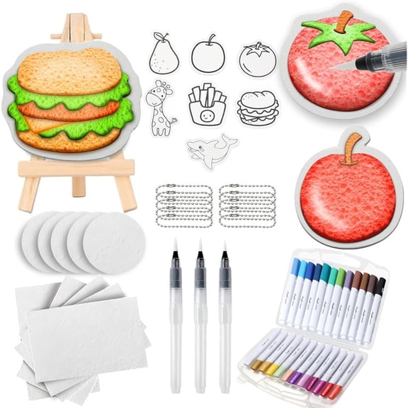 Magic Puffy Paint,Foam Texture Painting Kit,Magic 3D Foam Texture Painting Kit, DIY Bubble Drawing Pens Art Supplies