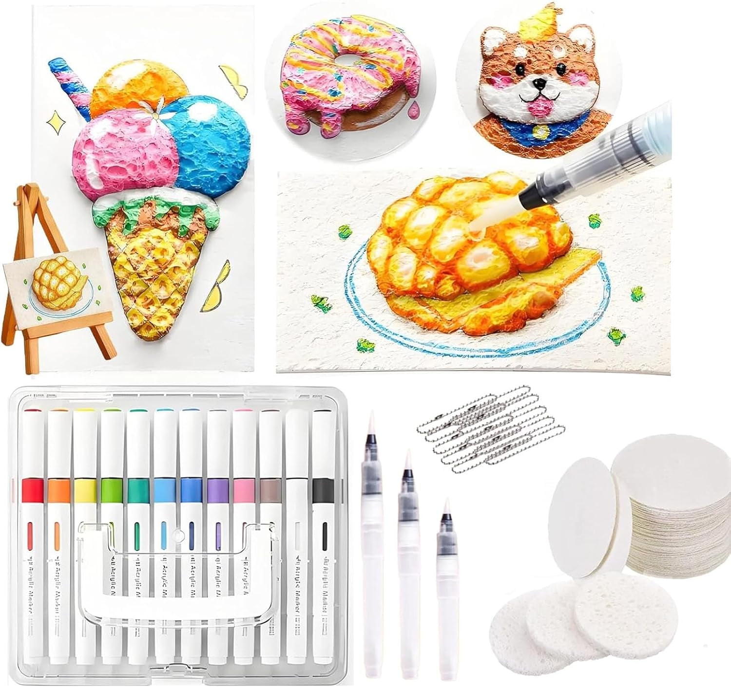 Magic Puffy Paint Kit for Kids, Magic Foam Texture Painting Paper, 3D ...