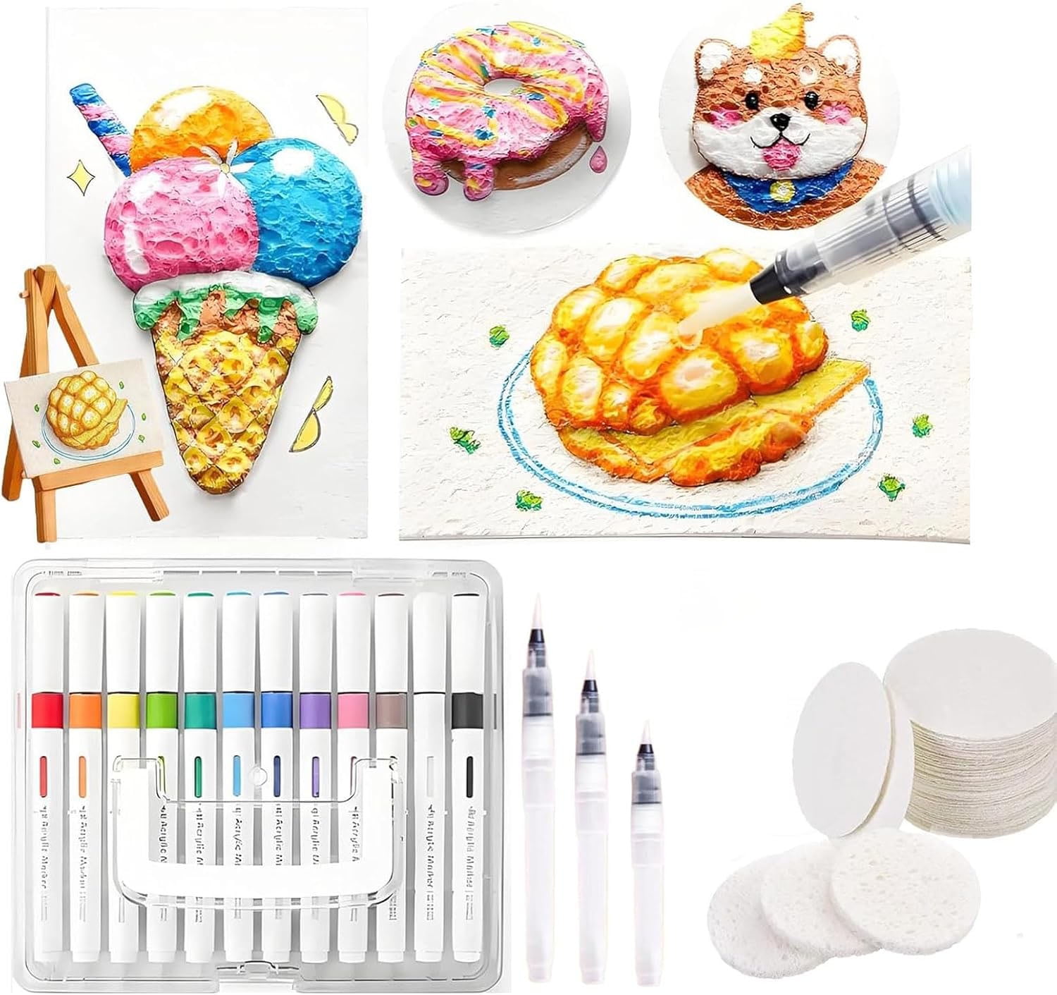 Magic Puffy Paint Kit for Kids, Magic Foam Texture Painting Paper, 3D ...