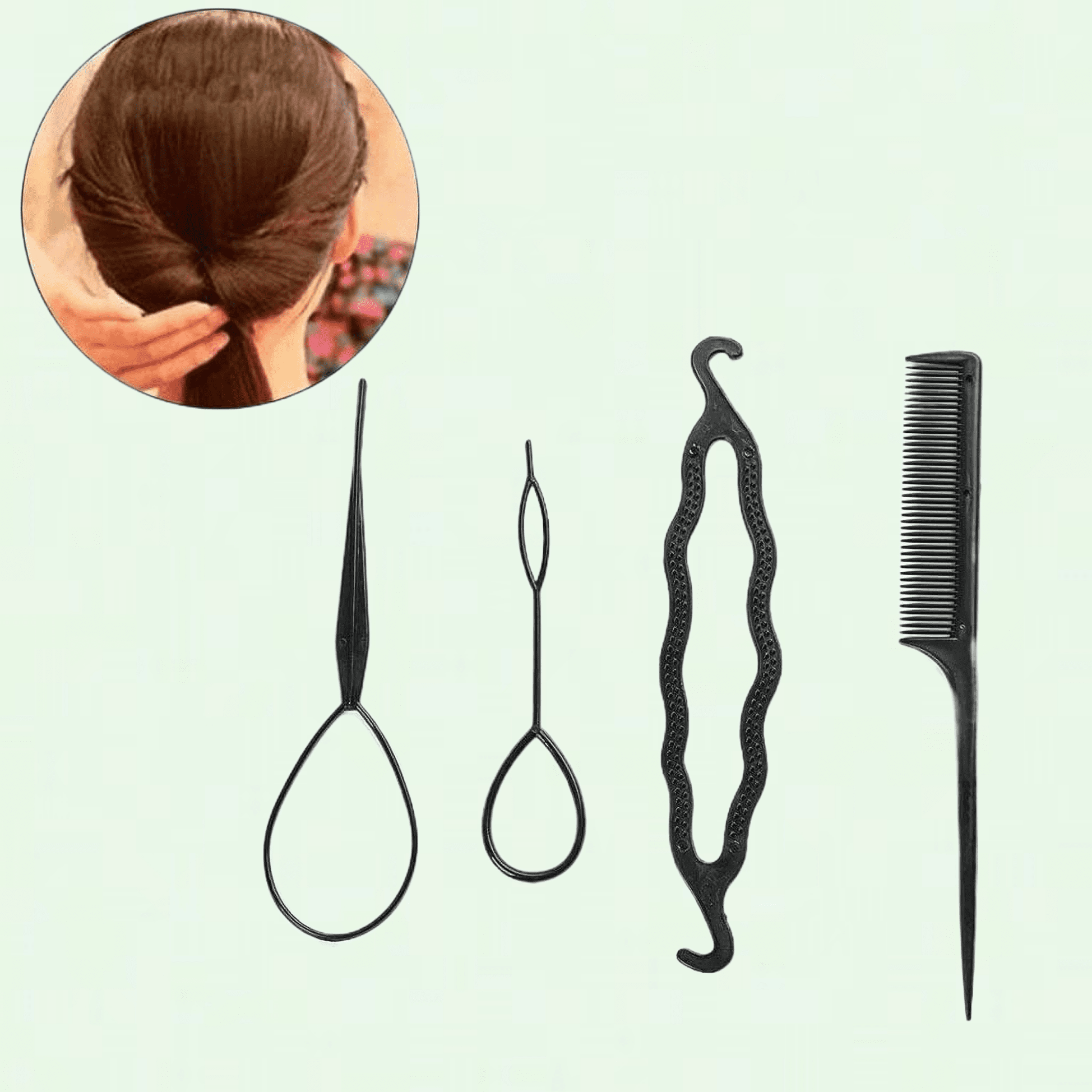 Magic Pull Hair Pin Hair Twist Styling Stick Clip Bun Maker Braid Ponytail Holder DIY Hair Style Styling Tool for Ladies Girls 4pcs Walmart