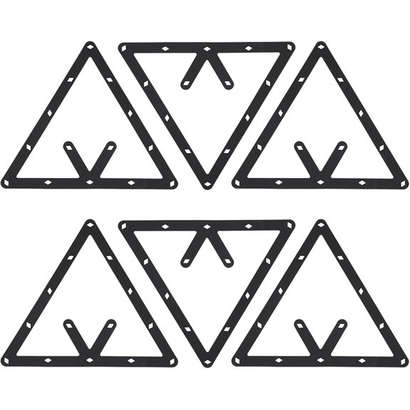 Magic Rack 8 9 10 Ball 57mm, 6Pcs Magic Pool Table Ball Holder, Film Billiards Magic Ball Rack Triangle, Black Billiard Rack Sheet for Pool Halls, Individual, 9.4x9.4in