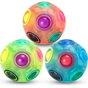 Magic Rainbow Puzzle FootBall- Fidget Ball Puzzle Game- Brain Teaser Toy for Boys & Girls Age 3 and Up- Birthday Party Christmas Easter Gift Stocking Stuffers T