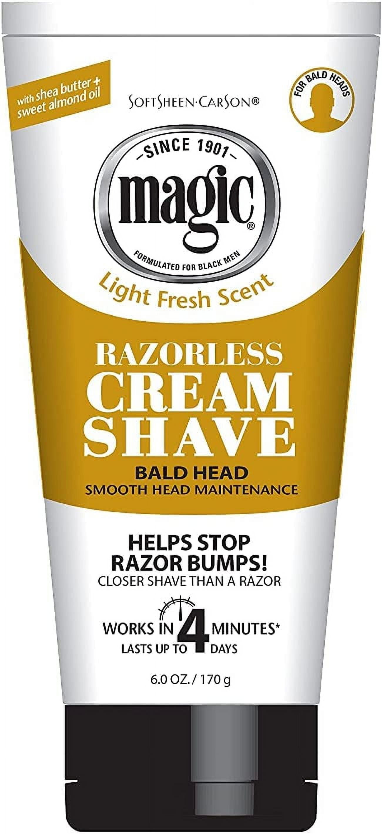 Magic Razorless Cream Shave Bald Head 6 Ounce Tube (177ml) (6 Pack