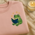 thumbnail image 1 of Magic Reading Frog Embroidered Sweatshirt, Bookish Toad Cottagecore Hoodie, Whimsical Animal Academia Gift, 1 of 4