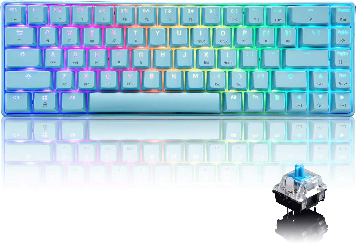 Magic-Refiner MK14 Wired 60% Mechanical Gaming Mini RGB Keyboard