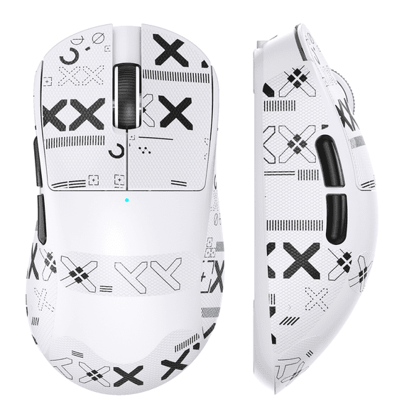 Magic-Refiner X2 Lightweight Wireless Gaming Mouse,Tri-Mode(2.4G/Wired/BT),25KDPI,PAW3311 Optical Sensor,1000Hz Polling Rate,500mAh,69g Ergonomic Mice for Medium,Large Hands(White&Tape)