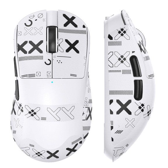 Magic-Refiner X2 Lightweight Wireless Gaming Mouse,Tri-Mode(2.4G/Wired/BT),25KDPI,PAW3311 Optical Sensor,1000Hz Polling Rate,500mAh,69g Ergonomic Mice for Medium,Large Hands(White&Tape)
