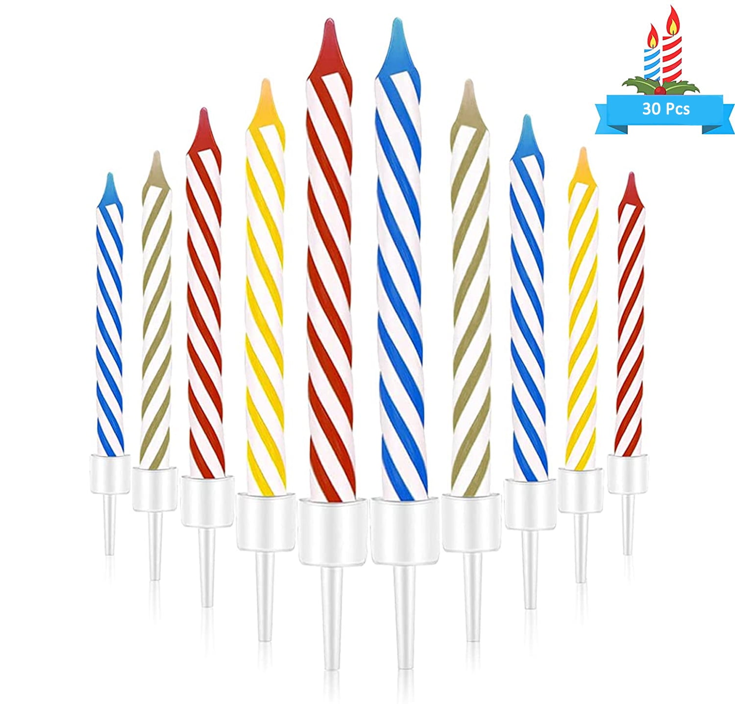 Magic Relight Birthday Candles, 30 Pieces of Cake Candles, Magic Funny
