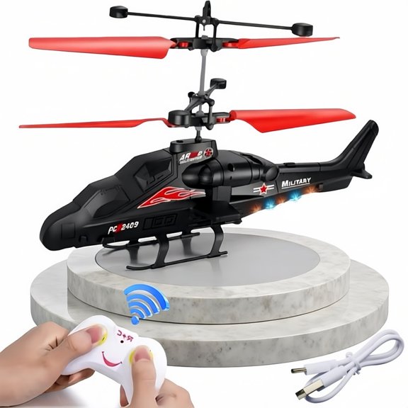 Magic Remote Control Helicopter Toy Hand-Controlled 360 Rotating Mini UFO Drone with LED Lights Fun Interactive Birthday Gift