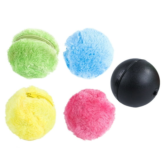 Magic Roller Ball Automatic Rolling Ball Toy Interactive Pet Electric Toy Educational Moving Toy with 4 Ball Cover for Puppy Cats Dogs Home Pet Toys