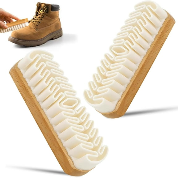 Magic Rubber Shoe Brush, 2025 New Rubber Shoe Brush Cleaner,Suede Scuff Eraser, Suede Brush for Purse, Suede Eraser and Cleaner for Shoes, Jacket, Purse, Bags, Sofa with Wooden Handle (2pc A)