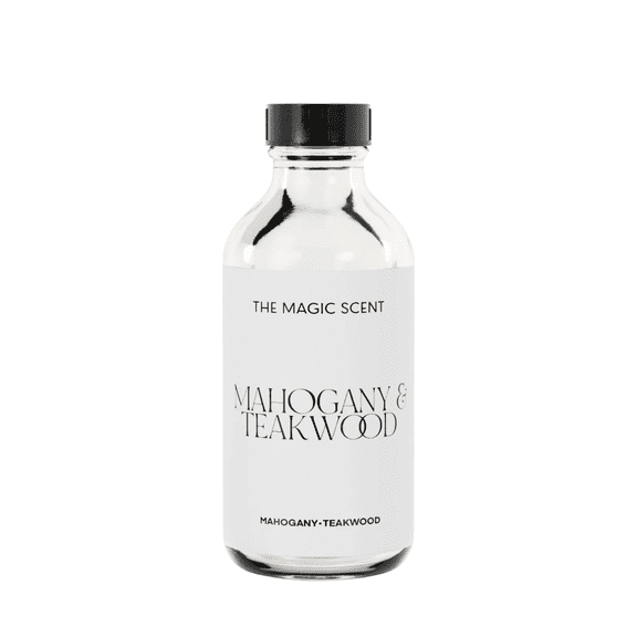 The Magic Scent Mahogany & Teakwood Diffuser Oil – Luxury Woody Fragrance Oil for Cold Air, HVAC & Ultrasonic Diffusers, Warm Amber & Patchouli Scent, 120ml