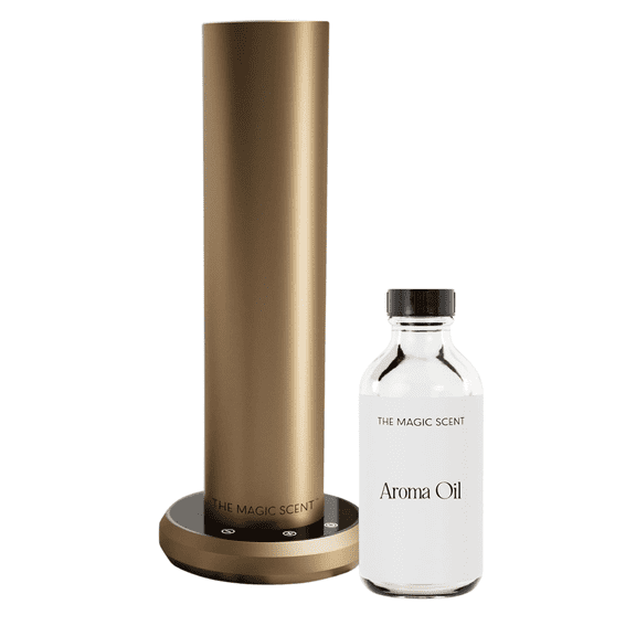The Magic Scent TMS LUX Bluetooth Diffuser, Gold – Waterless Cold-Air Smart Aroma Diffuser for Home, Hotel & Office, Covers 1,000 Sq Ft, 70 ml Oil Included