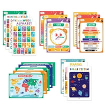 Magic Scholar Educational Posters, 18 Bundle Pack, Chart Classroom Decor for Kids Toddlers
