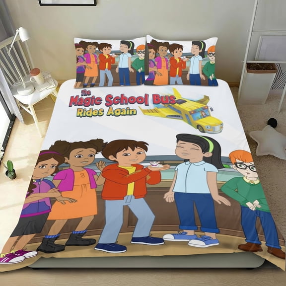 The Magic School Bus Rides Again Themed Bed Sheet Set Three Piece Set 36x75 In ches Comfortable And Skin Friendly Unique Design Creating A Star Studded Night Home Gifts For Family Friends fans
