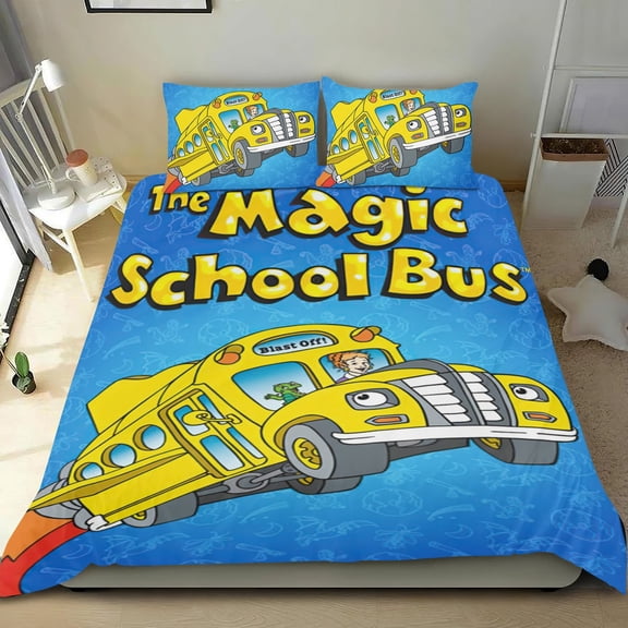 The Magic School Bus Rides Again Themed Bed Sheet Set Three Piece Set 53x79 In ches Comfortable And Skin Friendly Unique Design Creating A Star Studded Night Home Gifts For Family Friends fans