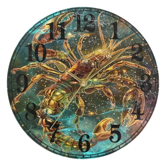 Magic Scorpio Zodiac Silent Wall Clock 10" Non-Ticking Battery Clock
