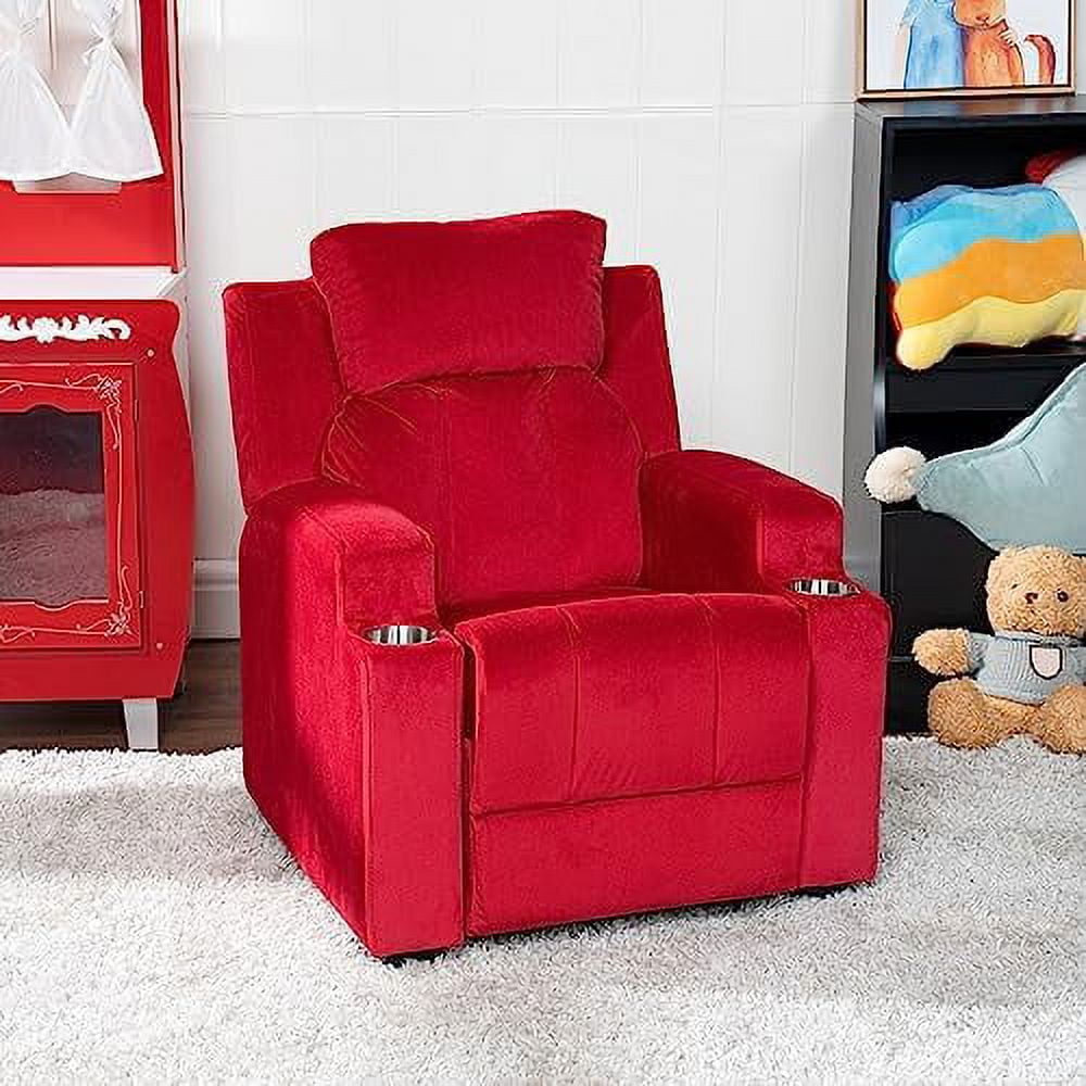 Magic Seats For Superheroes & Princesses, Deluxe Kids Recliner With Footrest, 2 Cup Holders