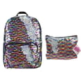 thumbnail image 1 of Magic Sequin! Reversible Sequin Rainbow to Silver Fashion Backpack with Matching Accessory Pouch, 1 of 1