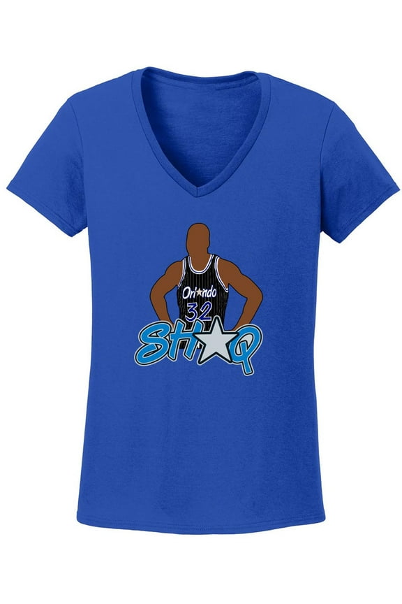 Magic Shaq Logo Shaquille Shaquille O'Neal Shaq LADIES V-NECK T-shirt