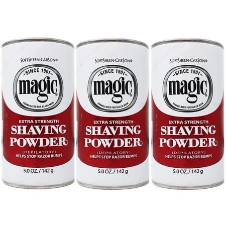 3 Pack - SoftSheen-Carson Magic Extra Strength Shaving Powder, Razorless Shaving for Textured Beards, 5 oz