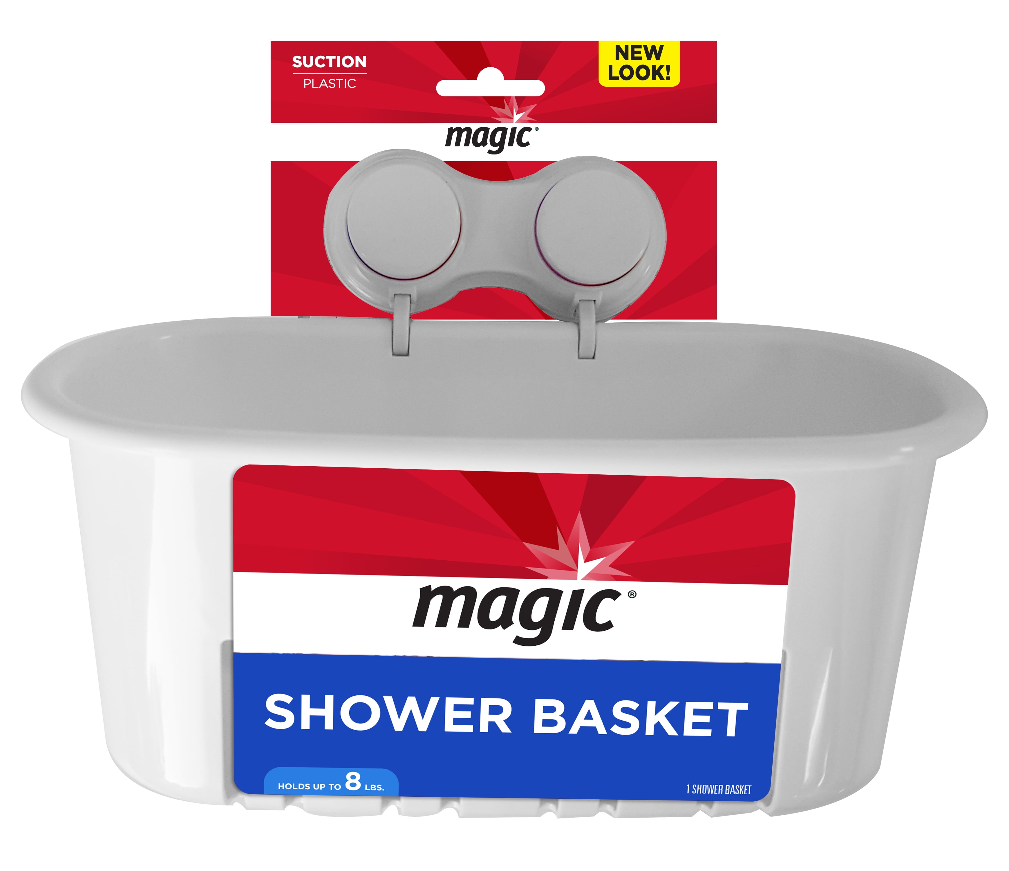 Magic Shower Suction Basket, White