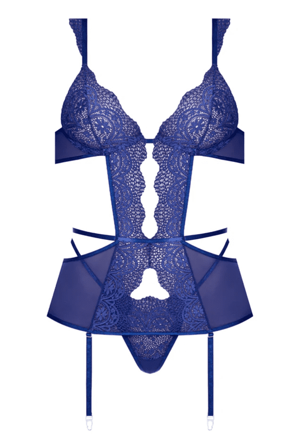 Berrylicious Cutout Dress & G-String Set Blueberry L/XL