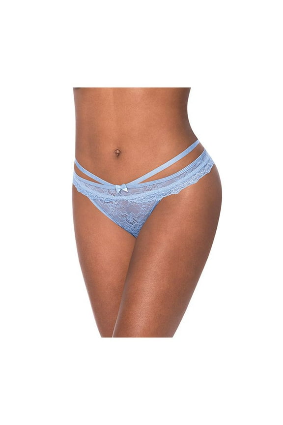 Ooh La Lace Peek-a-Boo Cheeky Panty Periwinkle S/M