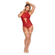 Magic Silk Sugar & Spice Teddy With Snap Crotch Red L/xl