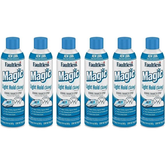 Faultless Starch Magic Sizing Fabric Finish Spray - Concentrated, Fresh Scent - 6 Pack, 20 oz
