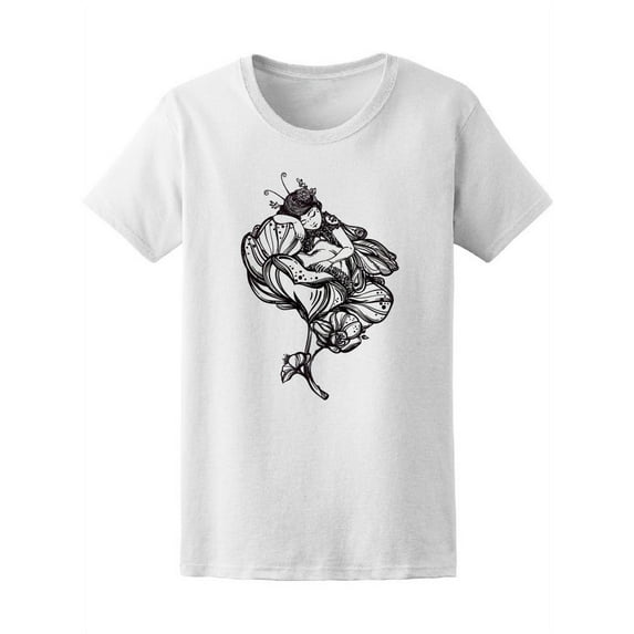 Magic Sleeping Fairy In Flower Women T-Shirt - Image by Shutterstock, Female Small