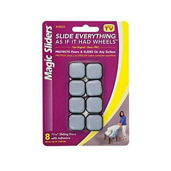 Magic Sliders 08024 15/16" Square Self Adhesive Magic Sliders 8 Count
