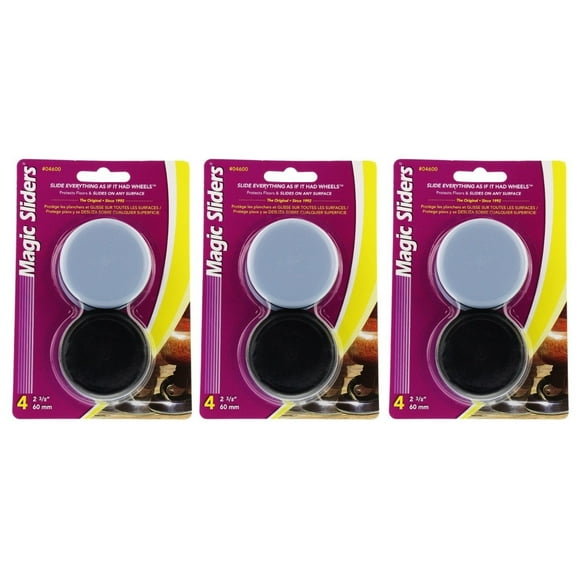 Magic Sliders Concave Furniture Slider 4600 - Round 2 3/8 In - 4 Ct, 3 Pack