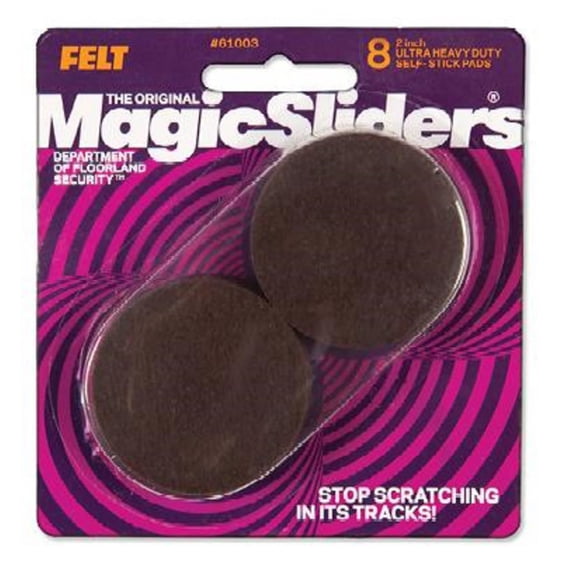 Magic Sliders 2" Rnd Brown Furn Pad 61003