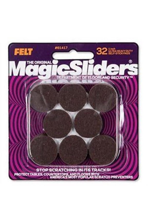 260165 1 in. Ultra Heavy Duty Self Stick Felt Pad Brown - Pack of 6