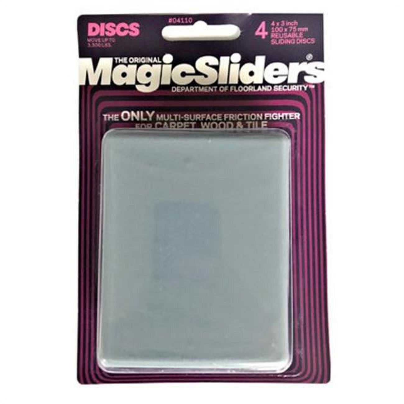 Magic Sliders 4 x 3 in. Reusable Sliding Disc Pack of 4