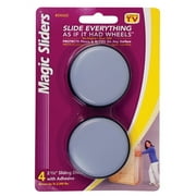 Magic Sliders Furniture Sliders 4060 Series Round Adhesive Disc - 4 Pack, 1 in, Gray