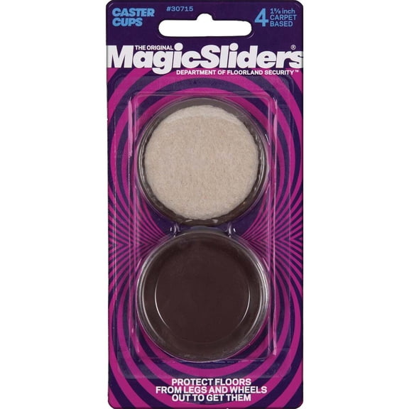 Magic Sliders 5865423 1.62 x 1.62 in. Brown Plastic Protective Pads - 4 per Pack & Pack of 6