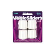 Magic Sliders Rubber Leg Tip White Round 1 in. W 4 pk