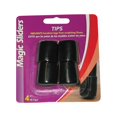 thumbnail image 1 of Magic Sliders 5955489 Vinyl Round Leg Tip, Black - 1 in. - Pack of 4, 1 of 3